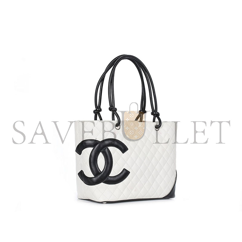 Ch**el master white cambon ligne quilted tote (30*25*13cm)
